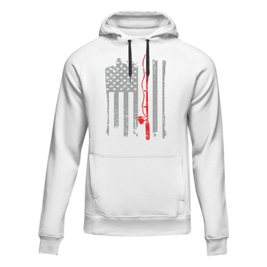 Fishing Rod American Flag Unisex Hoodie